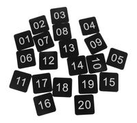 20pcs Black Acrylic Self Adhesive Room Number Sticker, 2x2 Inch | Weatherproof Indoor Outdoor Use, Classrooms Mailbox Application, Easy Fit on Square Surfaces