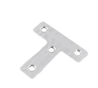 20pcs Black and Silver T 1.96in Stainless Steel Corner Codes, Shape Brackets, Wardrobe Fixing Connectors for Shelve for Furniture(Silver)