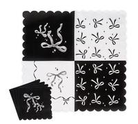 20Pcs Black Bows Party Napkins, Black White Bow Knot Serviettes Napkins Disposable Table Napkin Paper for Baby Shower Birthday Party Decoration