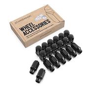 20pcs Black Bulge Lug Nuts - Metric 14x1.5 Thread Size - 1.75 inch Length - ET Style - Cone Conical Taper Seat Shank - Closed End - Compatible with Select 5Lug Vehicles and Aftermarket Wheels
