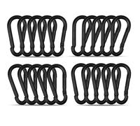 20PCS Black Carabiner Clips,80mm (3") Spring Snap Hooks, M8Galvanised Steel Quick Links,Heavy-Duty Safety Hooks for Camping, Hiking, Hammocks, Dog Leads & Backpacks