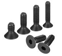 20pcs Black Flat Head Socket Cap Screws Carbon Steel Hex Hexagon Screw Bolt #6-32x1/2" #8-32x1/4" #6-32x1/4"(Style 4)