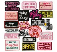 20Pcs Black Girl Iron on Patches Black Girl Power Magic Sassy Phrase Embroidered Patches for Trucker Hats Clothes Jeans Jackets Dress Backpacks