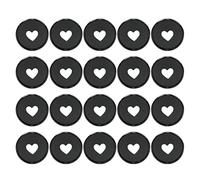 20Pcs Black Loose Leaf Binder Discs for discbound Planner Inserts, Heart-Shaped Expansion Rings for notebooks, Artwork, and Extra Pages