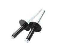 20pcs Black Or Silver Big Cap Open Core Aluminum Rivets Metal Pull Rivet Pull Cap Nail Oval Head Rivet 3.2/4/5mm(Black,M5 x 16)
