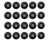 20PCS Black Resin Button 4 Hole 0.8 Inch Army Military Buttons Sewing Button for Pants Jacket Uniforms Bags Accessorie Army Military Buttons (Black, 32L=20MM)