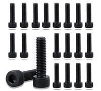 20pcs Black Socket Cap Head Screws, M6 X 16mm 304 Stainless Steel,Cylinder Screws,Mounting Hardware Kit,Zinc Plated Cup Head Bolt,for Most TV Stand,Wall,Mount&Monitor,Pack Black