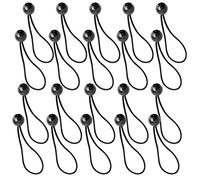 20PCS Black Tarpaulin Bungee Balls - Tarp Bungee Ties & Cords Elastic Tie Downs Trap Bungee Cord for Banner Pavilions, Flag Poles & ent Bungee Hooks Tarpaulin Holders Tent