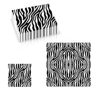 20Pcs Black White Zebra Print Guest Napkins Serviettes Disposable,32cm 2Ply Jungle Animal Cocktail Napkin Dinner Tissue Hand Towel Decorative Paper Napkins for Safari Animal Birthday Baby Shower Party