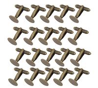 20pcs Blank Cufflinks Round Flat Base Pad 12mm Antique Brass DIY Craft Accessories for Wedding Formal Wear