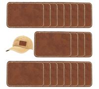 20Pcs Blank Leather Patch,Shimmeroo Brown Iron on Patches for Laser Engraving Leather Hat Patches for Clothes Hats Jeans Fabric Repair Sew Supplies