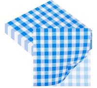 20pcs Blue Checkered Paper Serviettes Napkins,Gingham Luncheon Napkins Tea Party Napkins Decor,Disposable Party Serviettes Tissue Table Decorative for Picnics,Tea Parties,Birthday,Wedding Decor
