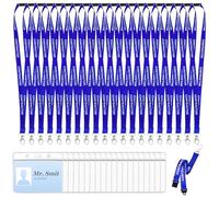 20PCS Blue Contractor Lanyards with 20 ID Badge Holders Breakaway Safety Volunteer Lanyard Quick-Release Neck Straps for Events, Workplaces, Volunteers or Visitors Blue Visitor Lanyards