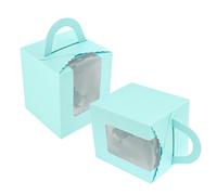 20pcs Blue Cupcake Cake Boxes Muffin Cake Boxes with Pvc Window Replace