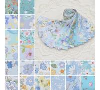 20PCS Blue Jelly Roll,2.5x20in Precut Cotton Strips,Floral Quilting Fabric | Assorted Blue Floral Cotton Roll with 2.5x20 Inch Strips, Versatile Patchwork Material for DIY Quilting Projects