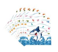 20Pcs Blue Shark Birthday Party Napkins,Ocean Theme Party Decorative Napkins,Under The Sea Napkin Serviette Tissue Ocean Animals Waves Napkins for Boy Kids Birthday Baby Shower Beach Party Decoration