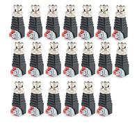 20Pcs BNC Male Connector Adapter Plug, Video Surveillance BNC Adapter for CCTV Camera, High - Strength PVC BNC Jack with Stable Signal Transmission, Easy Install Without Tools for