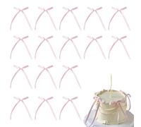 20Pcs Bow Cake Topper, Bow knot Ribbons Cake Dessert Decorations for Birthday Wedding Party Anniversary (Pink-A)