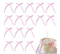 20Pcs Bow Cake Topper, Bow knot Ribbons Cake Dessert Decorations for Birthday Wedding Party Anniversary (Pink-B)
