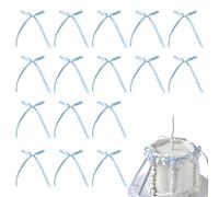 20Pcs Bow Cake Topper, Bow knot Ribbons Cake Dessert Decorations for Birthday Wedding Party Anniversary (Blue)