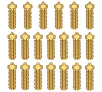 20Pcs Brass Nozzles Set Cut and Chamfered for 3D Printer 0.2-1.0mm Nozzle Kit Compatible with PLA, ABS, PETG, TPE, TPU, and PC for Fine and Rapid Large Size Printing