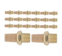 20pcs Brass Threaded Pneumatic Muffler Noise Reducer 1/8 Npt Male