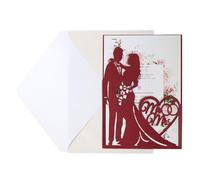 20Pcs Bride And Groom Love Heart Greeting Invite Card Valentine's Day Party Decoration Supplies For Wedding Engagement Anniversary(Red set)(Red Set)