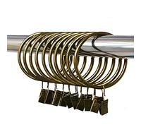 20PCS Bronze Curtain Clips Rings Metal Drapery Curtain Rings Interior Diameter 38mm/1.5 Inch Electroplating Processing
