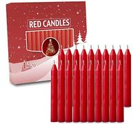 20pcs Candles for Christmas Tree - Angel Chime Decorations - Christmas Pyramids Carousel - 4 inch X 1/2 inch Diameter - 1.5 Hour Burn Time. Unscented -RED