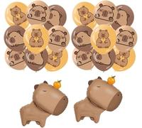 20PCS Capybara Balloons Capybara Birthday Party Decorations Capybara Foil Balloon Capybara Latex Balloons Capybara Inflatable Balloons for Kids Birthday Baby Shower