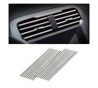 20PCS Car Air Conditioner Decoration Strip, Auto Air Vent Outlet Chrome DIY Trim Strips, Waterproof Moulding Bendable Protection Strip Line, Car Decor Accessories for Most Cars (Star Silver)