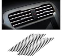 20PCS Car Air Conditioner Vent Outlet Trim for Seat Ibiza 5-türer Beats ab Bj. 2018, Car Interior Trim Moulding Decoration Strip Straight Of Auto Interior,Silver