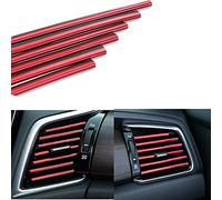 20pcs Car Interior Moulding Trim, Car Air Conditioner Vent Outlet Trim PVC Car Interior Trim Vent Outlet Trim Decoration Strip for All Straight Air Vent Outlet. (Red)