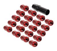 20pcs Car Wheel Lug Nut Covers M12x1.5 Steel Iron Red Caps | Six Groove Floral Style, Easy Install and Remove, Protects Hub, Simple Storage for Wheel Nuts