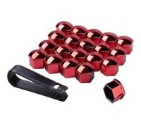20PCS Car Wheel Nut Caps for SsangYong Kyron, Hexagonal Tire Bolt Covers Anti-Theft Dust Proof Lug Nut Protectors with Removal Tool,D/Red-A/17mm
