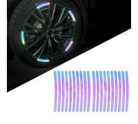 20PCS Car Wheel Stickers, Reflective Fine Stripe Luminous Stickers, Car/Motorcycle/Bicycle Wheel Decoration Decals(Laser)