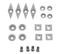 20pcs Carbide Cutter Inserts Set for Wood Lathe Turning Tools, 4 Shapes for Hollowing, Curve Trimming and Detail Finishing