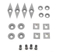 20pcs Carbide Lathe Inserts Set with Square, Rhombus and Round Tips for Wood Lathe Turning Tools, Hollowing and Shaping, Lasting Steel Replacement Blades