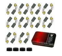 20PCS Carbon Brushes for Cutting Accessories Featuring Copper Compenent and Replacement Caps in Metal Box High Conductivity