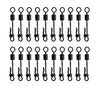 20Pcs Carp Rolling Swivels With Clam Snapping Carp Tippet Line Connector Rolling Rings Connector Terminals Tackle Tippet Line