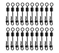20Pcs Carp Rolling Swivels With Clam Snapping Carp Tippet Line Connector Rolling Rings Connector Terminals Tackle Tippet Line