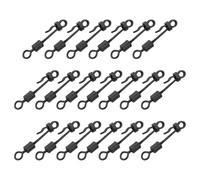 20Pcs Carp Rolling Swivels With Clam Snapping Carp Tippet Line Connector Rolling Rings Connector Terminals Tackle Tippet Line