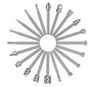 20Pcs Carving Bits Wood Engraving Router Bit with 1/8"(3mm) Shank, HSS Different Burr Set to Meet Your Different Needs Durable Rotary Tools Accessories for DIY Woodworking Carving