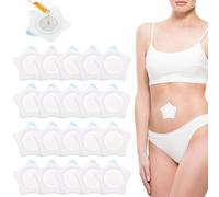 20pcs Castor Oil Pack Wrap for Belly Button, Self-Adhesive Castor Oil Belly Button Wrap Pads Highly Absorbent Organic Castor Oil Compress Patches Spunlace Cloth No Wash (Oil Not Included)