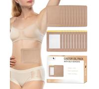 20pcs Castor Oil Pack Wrap, STFOCE Castor Oil Pack Wrap Organic Cotton, Organic Castor Oil Pack Self-Adhesive, 6.7/ x5.1/ , Anti Leakage, No Wash, Portable (Oil Not Included), ST0602, Kahaki