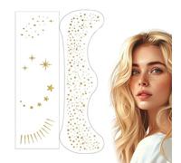 20PCS Celestial Glow Freckles Glitter Face Tattoo, Golden Waterproof Glitter Stickers, Long Lasting For Halloween Christmas and Parties, Easy To Use