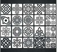 20PCS Celtic Stencils With Triquetra Knot, 6 X 6 Inch Mylar Stencil for Crafts & More