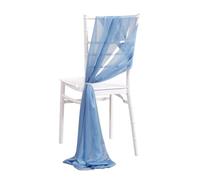 20PCS Chair Gauze Outdoor Church Wedding Sashes Decor Wrapped Up with Ribbon Chiffon Anti-Wrinkle Flexibility Bachelorette Party(Grey Blue)