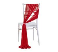 20PCS Chair Gauze Outdoor Church Wedding Sashes Decor Wrapped Up with Ribbon Chiffon Anti-Wrinkle Flexibility Bachelorette Party(Red)
