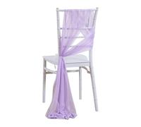 20PCS Chair Gauze Outdoor Church Wedding Sashes Decor Wrapped Up with Ribbon Chiffon Anti-Wrinkle Flexibility Bachelorette Party(Light Purple)